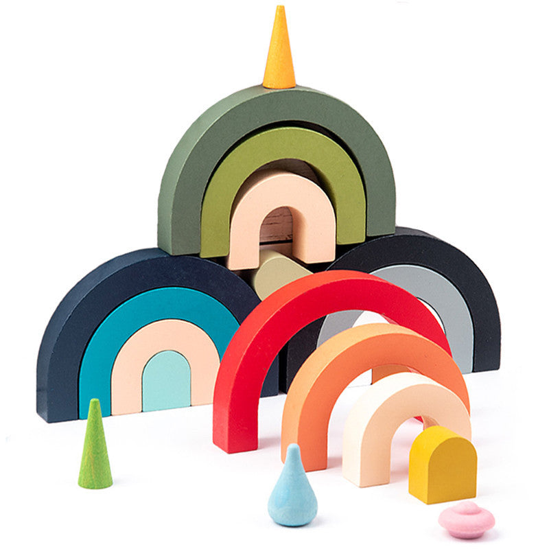 Rainbow Wooden Stacking Blocks